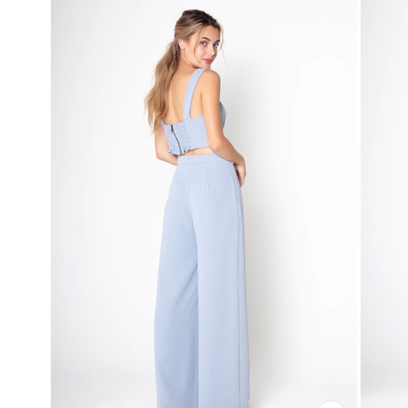 Rachel Zoe 100% Silk Light Blue Wide Leg Pants - Picture 3 of 16